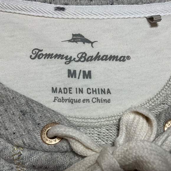 TOMMY BAHAMA Cotton Gray Sweatshirt with Metallic Gold Details MEDIUM - Picture 5 of 8
